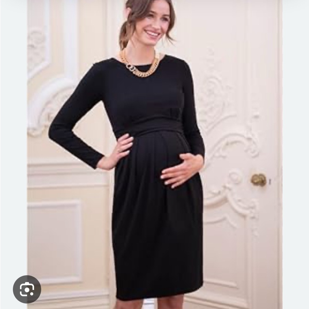 Seraphine Black Sheath Dress Long Sleeve Crew Neck